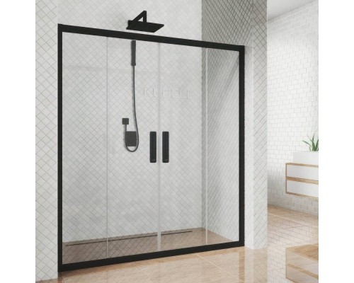 Душевая дверь в нишу Kubele DE019 D4-CLN-BLMT 135 см, профиль матовый черный