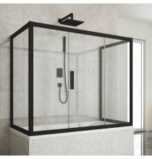 Шторка на ванну Kubele DE019 P3U-CLN-BLMT, 170х70 см, профиль матовый черный
