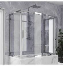 Шторка на ванну Kubele DE019 P2U-CLN-CH 150х80 см, профиль хром