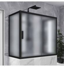 Шторка на ванну Kubele DE019 P2U-MAT-BLMT 150х75 см, профиль матовый черный