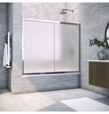 Шторка на ванну Vegas Glass ZV Tur Novo 160 08 10 профиль глянцевый хром, стекло сатин