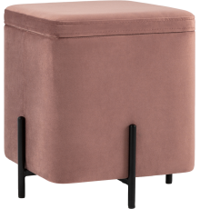 Пуф Stool Group Грейс с ящиком, пыльно-розовый, черный
