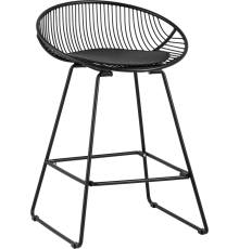 Полубарный стул Stool Group Ufo черный, с подушкой