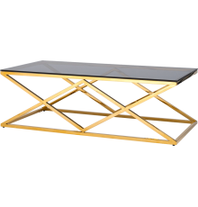 Журнальный столик Stool Group Инсигния 120x60 см, стекло smoke, опора золото