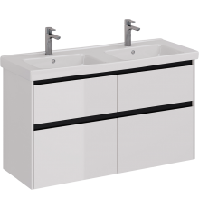 Тумба под раковину Lemark Combi 120 черная, белая глянцевая
