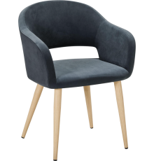 Стул R-Home Oscar микровелюр diag grey, ножки натуральный дуб