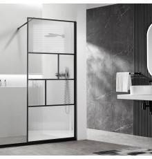 Душевая перегородка Vincea Walk-in HP Art VSW-1HC800CFB 80 см, профиль матовый черный, стекло прозрачное, рифленое