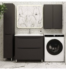 Мебель для ванной комнаты Style Line Бергамо Мини 90 Люкс Plus напольная, антискрейтч черная