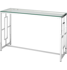 Консоль Stool Group Бруклин 120x40 см, прозрачное стекло, сталь серебро