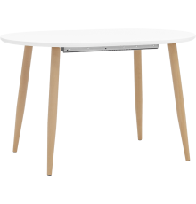 Обеденный стол Stool Group Берген 120x80 см, раскладной, белый, ножки светлое дерево