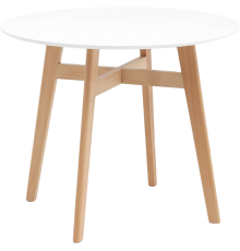 Обеденный стол Stool Group Target Circle 90x90 см, белый, ножки бук