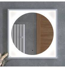 Зеркало Defesto Eclipse DF 2227R 70х70 белая рама, с LED-подсветкой, 4500К, инфракрасный выключатель