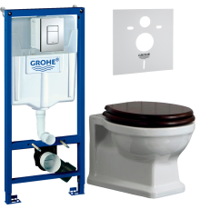 Комплект Унитаз подвесной Simas Arcade AR841bi rimless + Крышка AR 004 петли хром + Инсталляция Grohe Rapid SL 38772001 3 в 1 с кнопкой смыва + Шумоизоляция 37131000