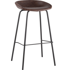 Барный стул Stool Group Beetle Lite PU экокожа коричневая, черные ножки