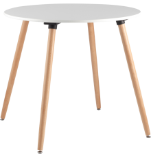 Обеденный стол Stool Group Oslo Round WT D80 80x80 см, белый, ножки бук