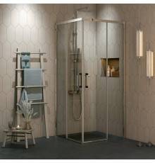 Душевой уголок Kerama Marazzi Vetro 100х100 см, раздвижная дверь, 2 секции двери, профиль хром
