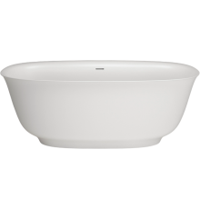 Ванна из искусственного камня Plumberia Selection Seta 170x75 см, отдельностоящая, овальная, с декоративными ножками, со сливом-переливом, с донным клапаном, белая матовая, фурнитура белая