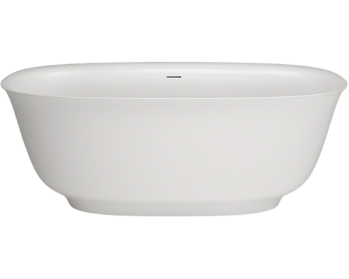Ванна из искусственного камня Plumberia Selection Seta 170x75 см, отдельностоящая, овальная, с декоративными ножками, со сливом-переливом, с донным клапаном, белая матовая, фурнитура белая