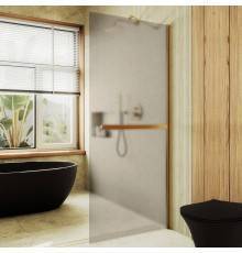 Душевая перегородка Maybahglass MGD-710-3ш 109 см, профиль золото, стекло бронза матовое