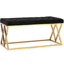 Банкетка Stool Group Инсигния 99х46 см, велюр черный, опора сталь золото