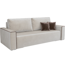 Диван Mebel-Ars Манхэттен бархат бежевый star velvet 6 beige, декоративные подушки темно-коричневые
