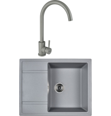 Комплект Мойка кухонная Wisent MW650-29 грэй + Смеситель W4998-3-29 грэй