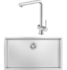 Комплект Мойка кухонная Kantera Cube CRR740 MB mikrobrush + Смеситель Piato 44713