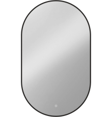 Зеркало Art Max Torino AM-Tor-500-900-DS-F-Nero 50х90, черное, с LED-подсветкой, 6000k