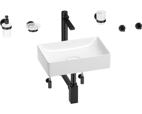 Комплект Wellsee Pure BY Wellsee 201006292 белый глянцевый, черный матовый, 9 в 1