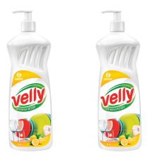Набор Grass Средство для мытья посуды Grass Velly с дозатором, лимон, 1 л 2 шт