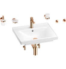 Комплект Wellsee FreeDom 201006959 глянцевый белый, розовое золото, 9 в 1