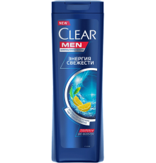 Шампунь Clear Men Энергия свежести увлажняющий, для жирных волос, для ежедневного применения, 400 мл