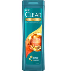 Шампунь Clear Scalpfoods Phytotechnology Detox увлажняющий, питательный, для всех типов волос, для поврежденных волос, для тонких волос, 400 мл