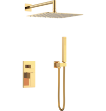 Душевой комплект Boheme Qubic 474-3-G С ВНУТРЕННЕЙ ЧАСТЬЮ, gold