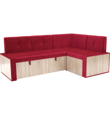 Угловой кухонный диван Mebel-Ars Таллин 191х83х121 см бархат красный star velvet 3 dark red