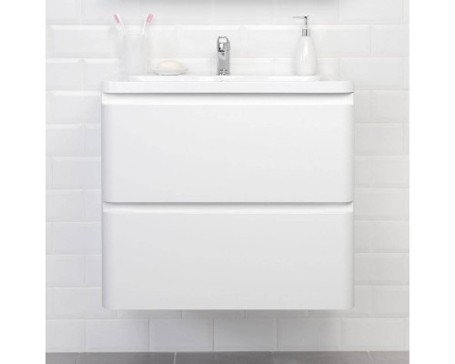 Тумба под раковину Itana Roberto 70 подвесная, белый глянец