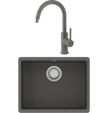 Комплект Мойка кухонная Lemark Sinara 540-U 9910077 серый шелк + Смеситель Comfort LM3073PGS серый шелк