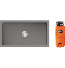 Комплект Мойка кухонная Omoikiri Mikura 76-PE pebble + Измельчитель Nagare slim 1250