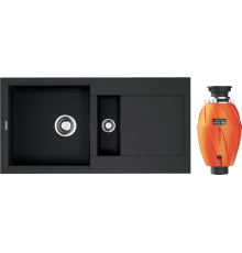 Комплект Мойка кухонная Omoikiri Sakaime 86-2-BL черная + Измельчитель Nagare 1000