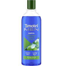 Шампунь Timotei Men Эффективная защита от перхоти экстракт мяты, для всех типов волос, для ежедневного применения, 400 мл