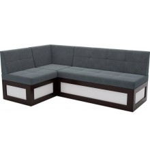 Угловой кухонный диван Mebel-Ars Нотис L 187х82х112 см велюр серо-синий HB-178 26
