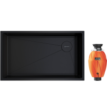 Комплект Мойка кухонная Omoikiri Taki 74-U/IF-GB Side графит + Измельчитель Nagare 1000