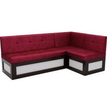Угловой кухонный диван Mebel-Ars Нотис R 187х82х112 см бархат красный star velvet 3 dark red