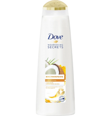 Шампунь Dove Nourishing secrets Восстановление кокос и куркума, увлажняющий, питательный, для всех типов волос, для поврежденных волос, для ежедневного применения, 380 мл