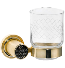 Стакан Boheme Royal Cristal Black Gold 10924-G-B настенный, золото (Ненадлежащее качество: выставочный образец)
