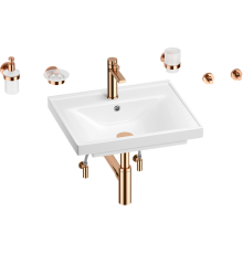 Комплект Wellsee FreeDom 201006889 глянцевый белый, розовое золото, 9 в 1