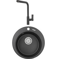 Комплект Мойка кухонная KRONA Runde D475 1 47,5 см, black + Смеситель Wasser H300 1 black