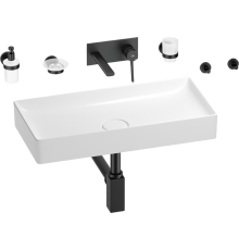 Комплект Wellsee Pure BY Wellsee 201006487 С ВНУТРЕННЕЙ ЧАСТЬЮ, глянцевый белый, матовый черный, 8 в 1
