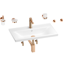 Комплект Wellsee FreeDom 201007069 глянцевый белый, розовое золото, 9 в 1