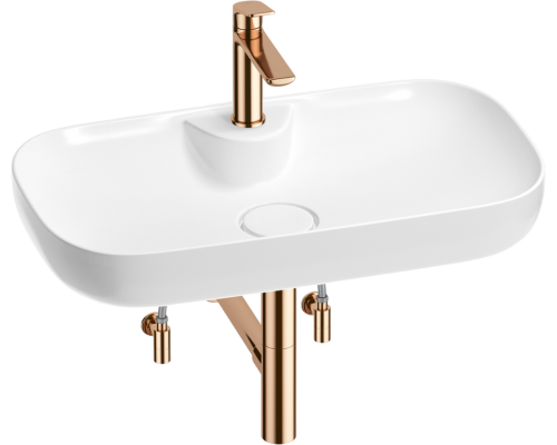 Комплект Wellsee Croquis 2.0 201004124 глянцевый белый, розовое золото, 5 в 1